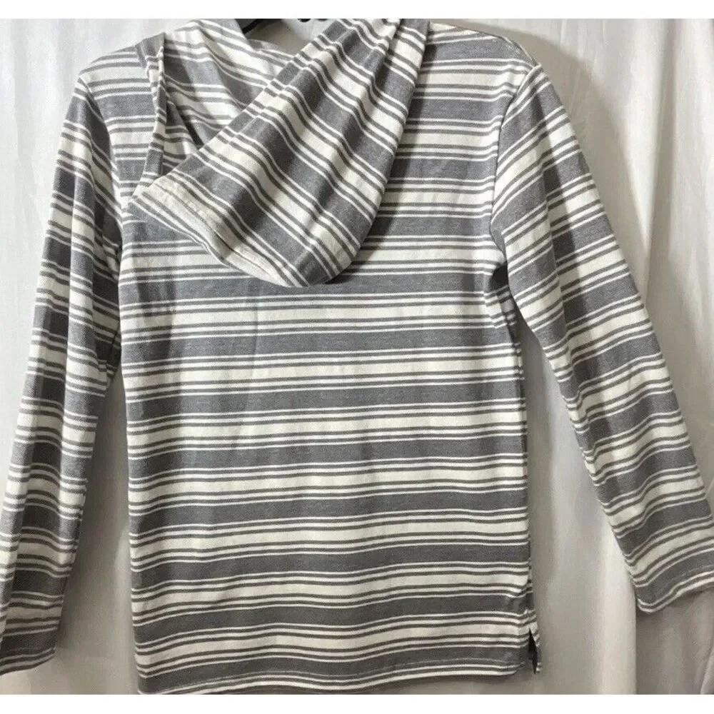 New Tommy Bahama Hoodie Baja Sweatshirt‎ Pullover Kids Striped Sz 10/12